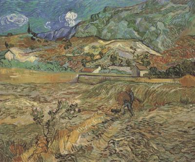 Vincent Van Gogh Enclosed Wheat Field with Peasant (nn04) oil painting image